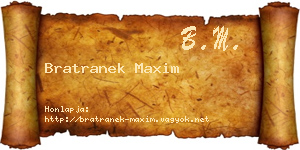 Bratranek Maxim névjegykártya